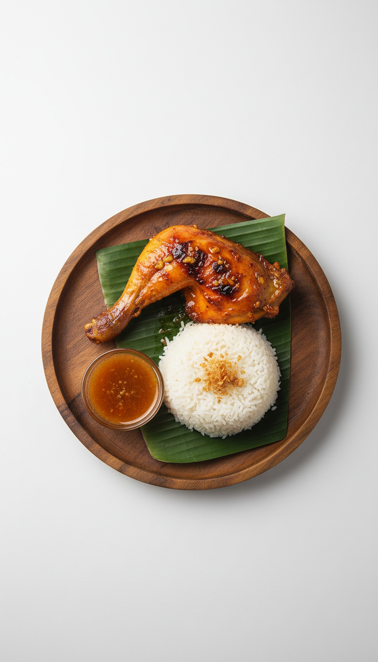 Chicken Inasal rice meal with tangy atchara