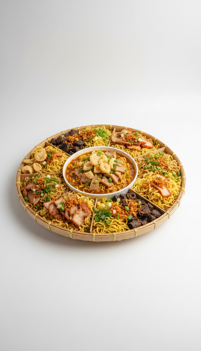 Ilonggo Batchoy party tray with chicharon topping